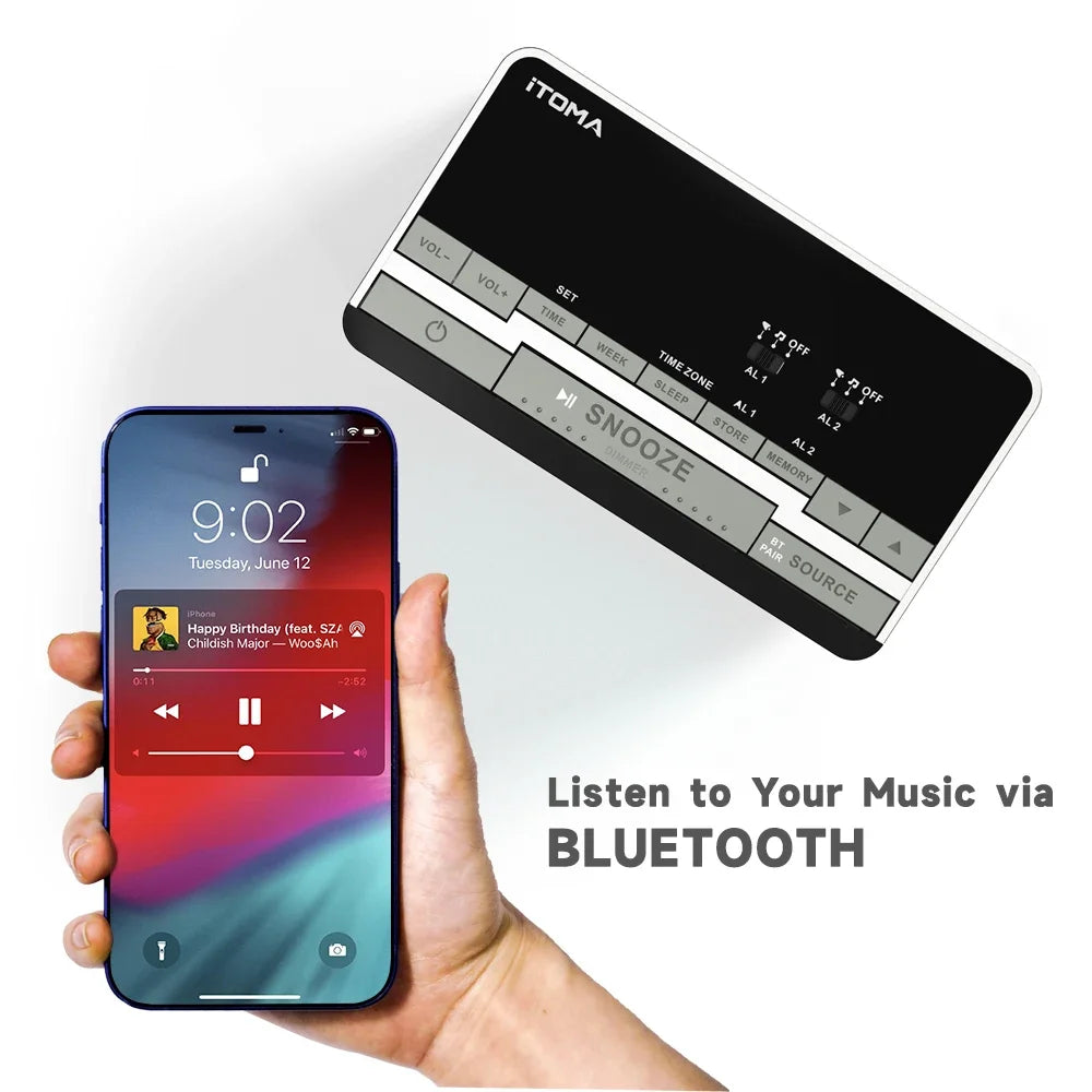 Radio FM Réveil Bluetooth Alarm Clock