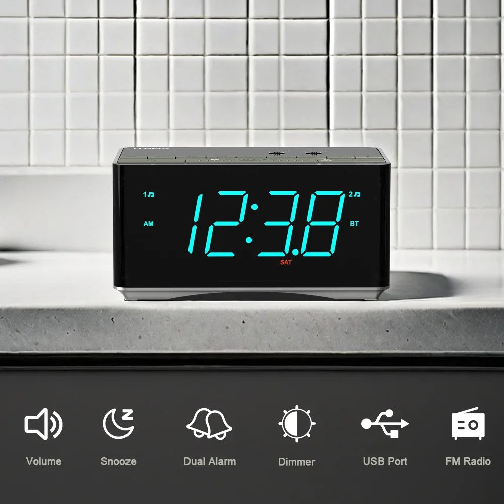 Radio FM Réveil Bluetooth Alarm Clock