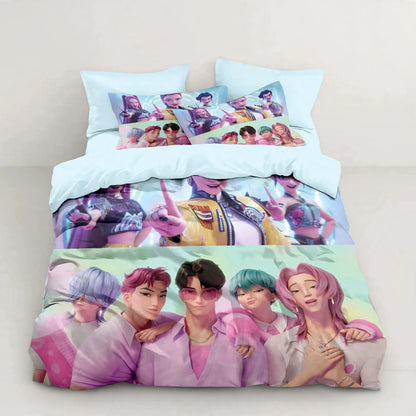 Ensemble de literie style pop animé – Design coloré