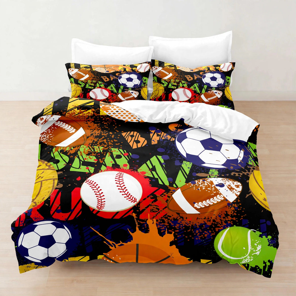 Ensemble de literie Football, Soccer et Baseball - photo 5