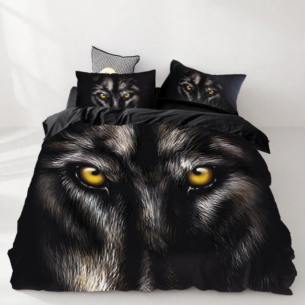 Juego de cama de león, tigre y lobo