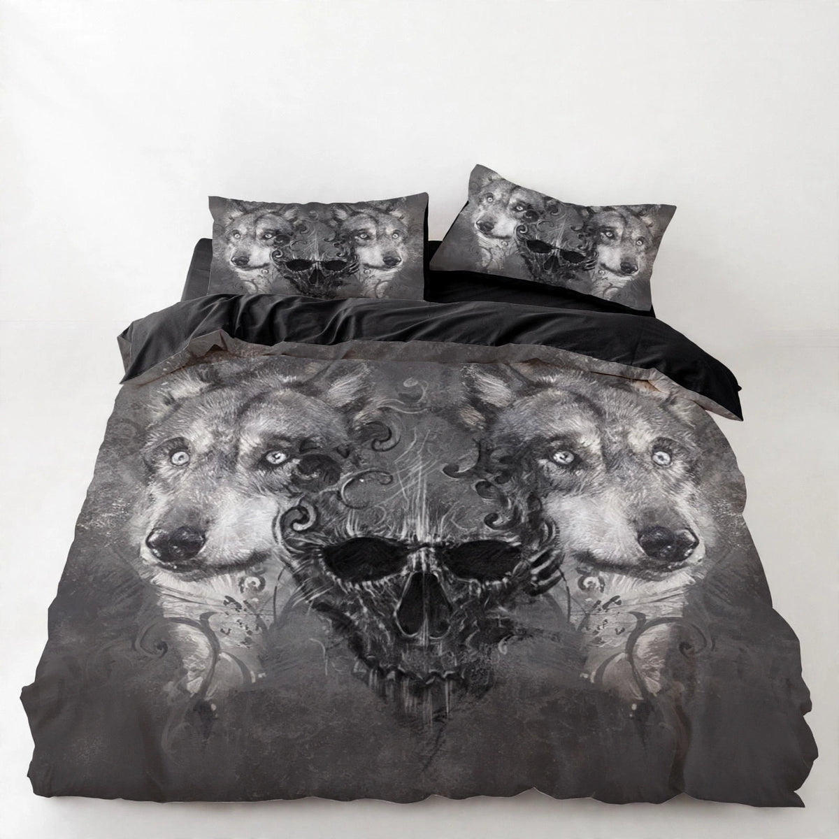 Juego de cama de león, tigre y lobo