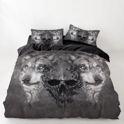 Juego de cama de león, tigre y lobo