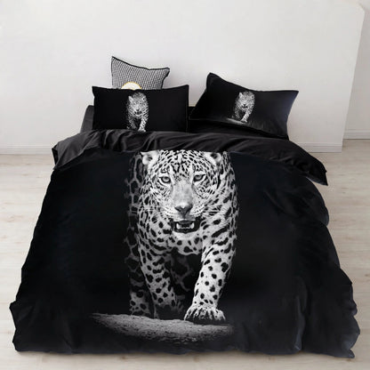 Juego de cama de león, tigre y lobo