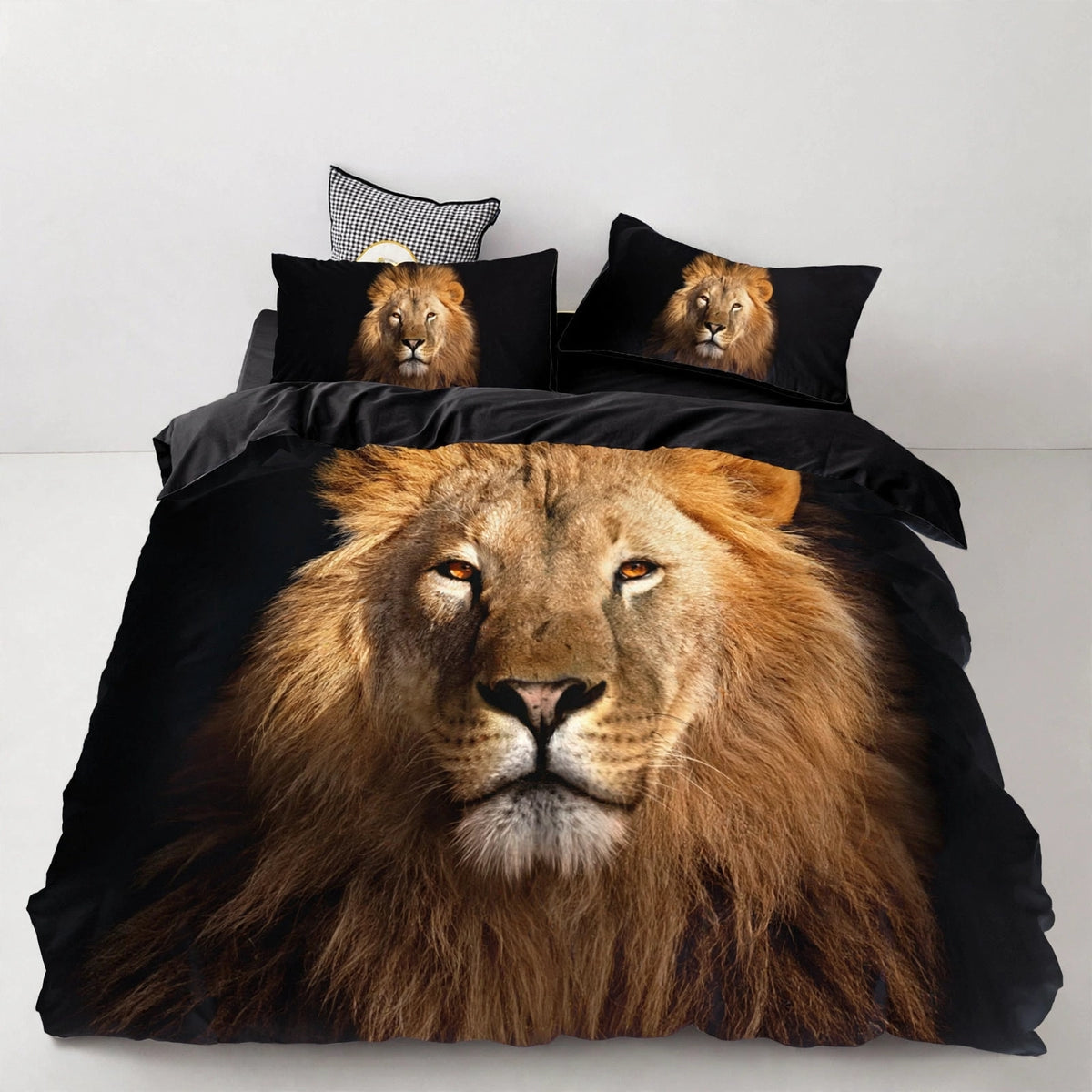 Juego de cama de león, tigre y lobo