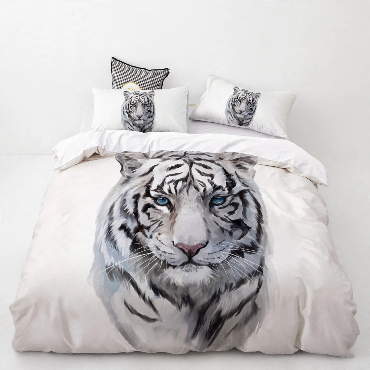 Juego de cama de león, tigre y lobo