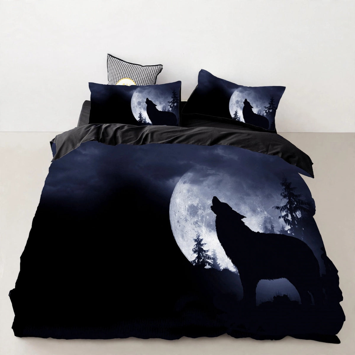 Juego de cama de león, tigre y lobo
