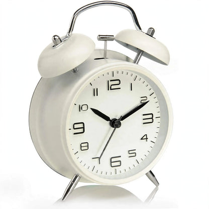 Réveil Vintage Double Cloche – Horloge Classique Silencieuse avec Rétroéclairage