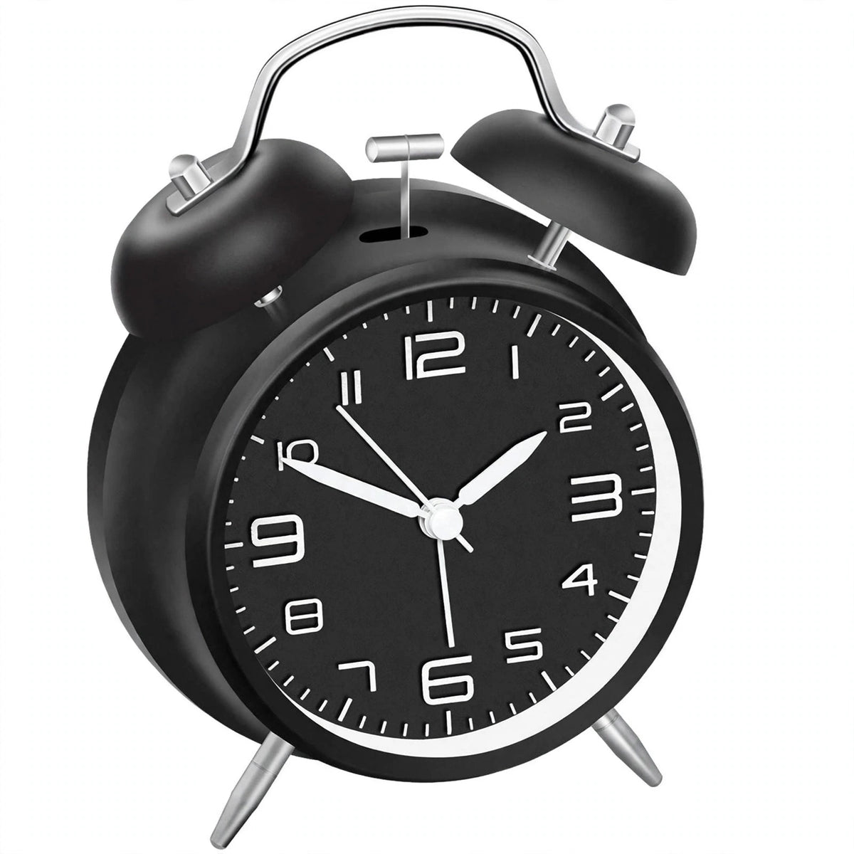 Réveil Vintage Double Cloche – Horloge Classique Silencieuse avec Rétroéclairage