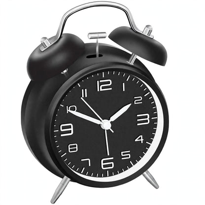 Réveil Vintage Double Cloche – Horloge Classique Silencieuse avec Rétroéclairage