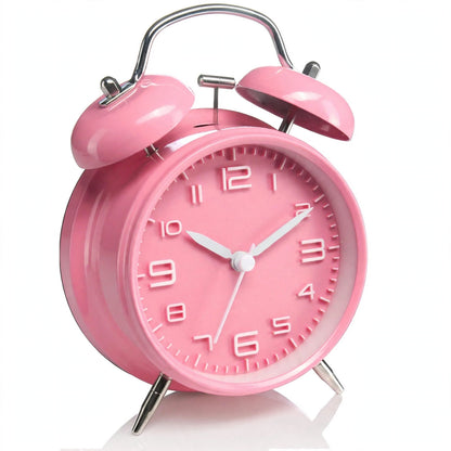 Réveil Vintage Double Cloche – Horloge Classique Silencieuse avec Rétroéclairage