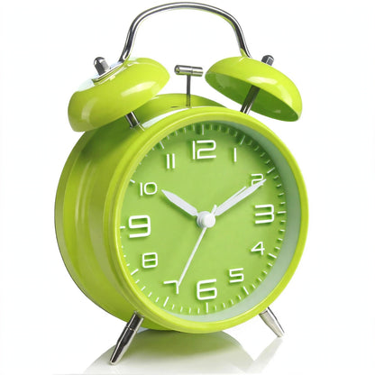 Réveil Vintage Double Cloche – Horloge Classique Silencieuse avec Rétroéclairage