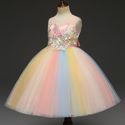 Rainbow Flowers Princess Dress