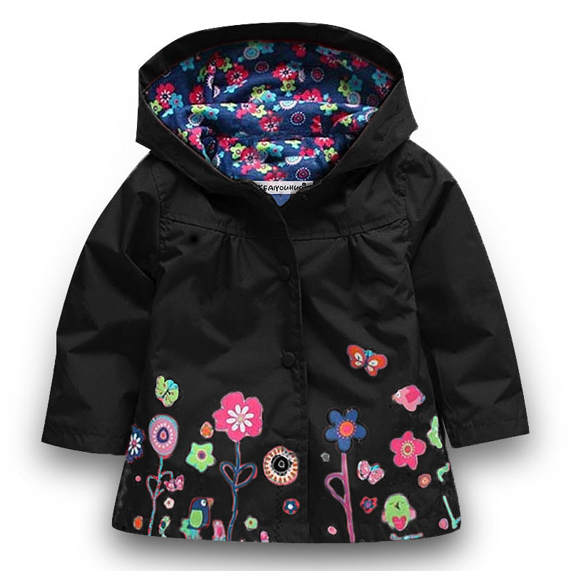 Manteau Jacket Coupe vent imperméable Fleuries