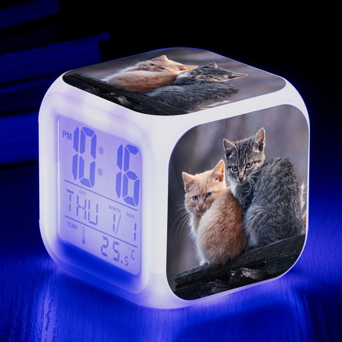 Réveil matin LED Cats