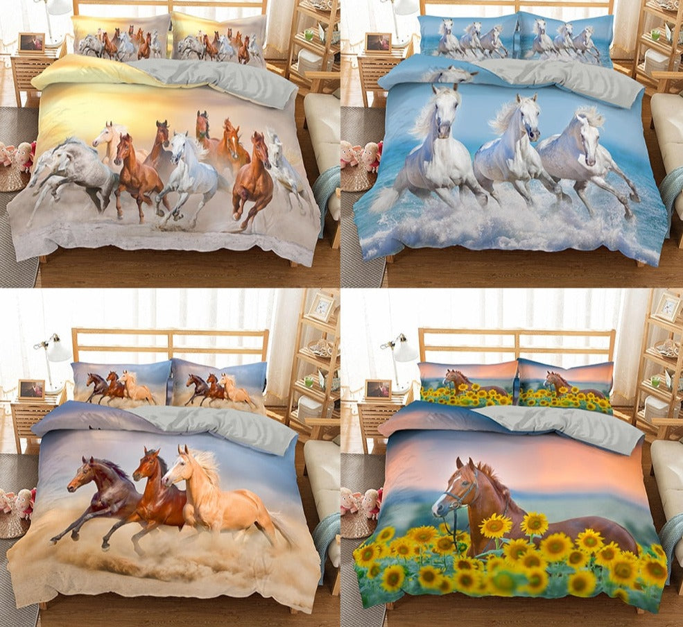 Ensemble de literie Horses Luxury 3D