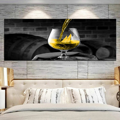 Art mural Modern Abstract Golden Wine