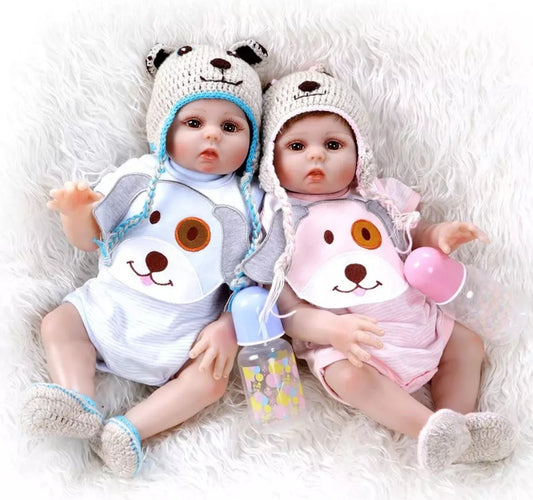 Gemelos renacidos 48 cm/ Totalmente de silicona 