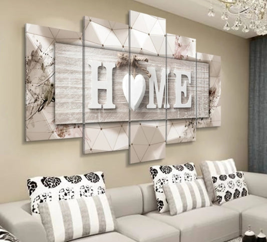 Art mural Canvas Home Love 5 pièces