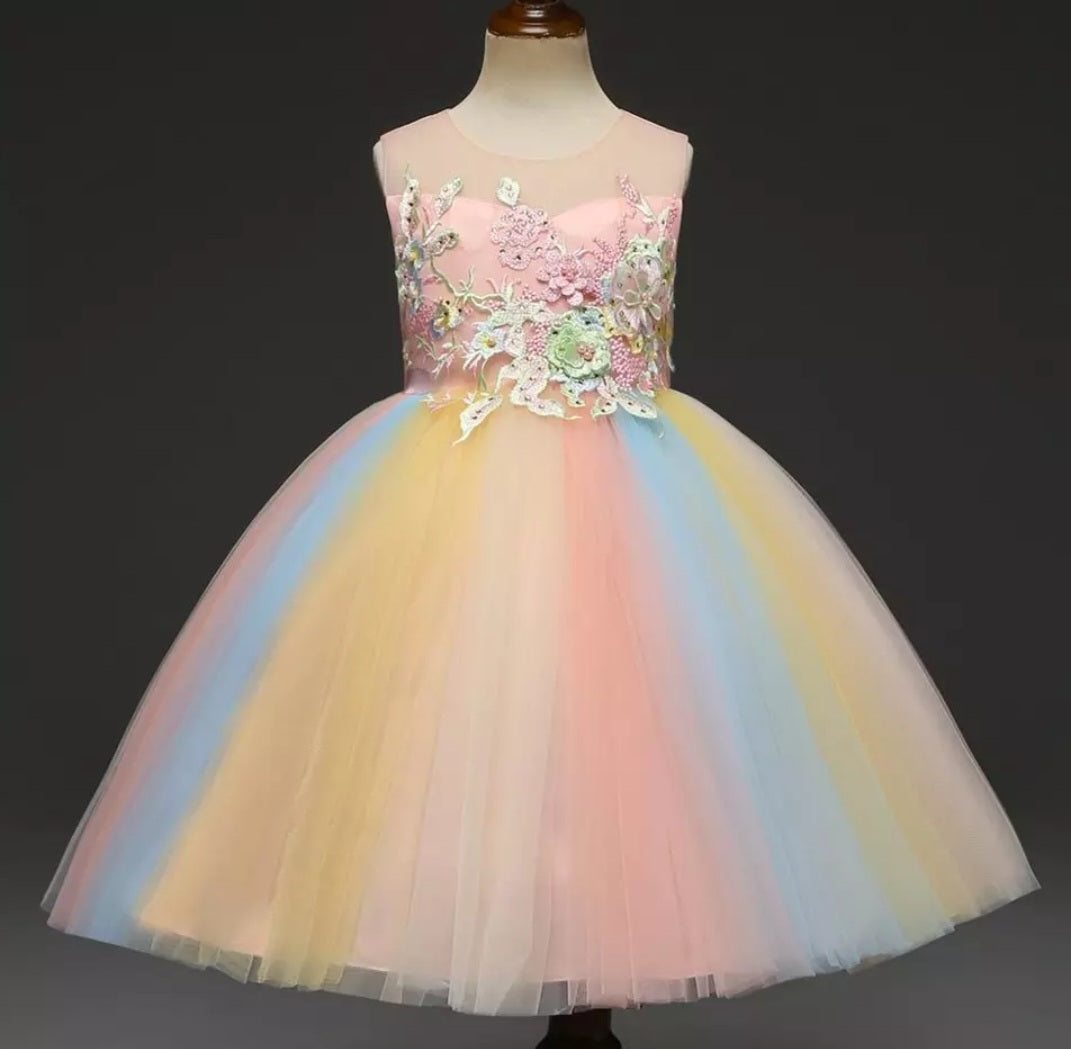 Robe de princesse multicolore