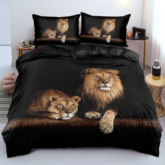 Black Lion Duvet Cover Bed Set