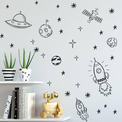Space Rocket Wall Sticker