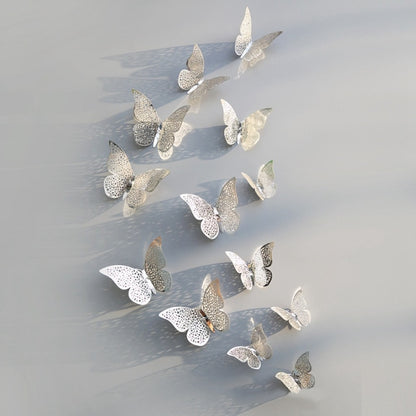 Autocollant mural Papillon 3D / 12pcs