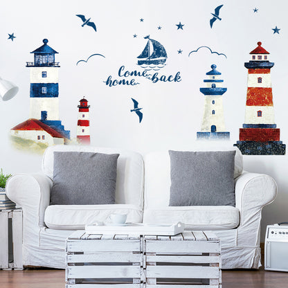 Lighthouse and boat sticker