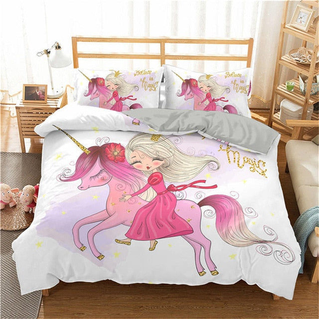 Magical unicorn bed set