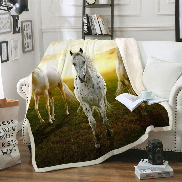 Horse fleece blanket