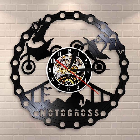 Horloge Vinyle Motocross