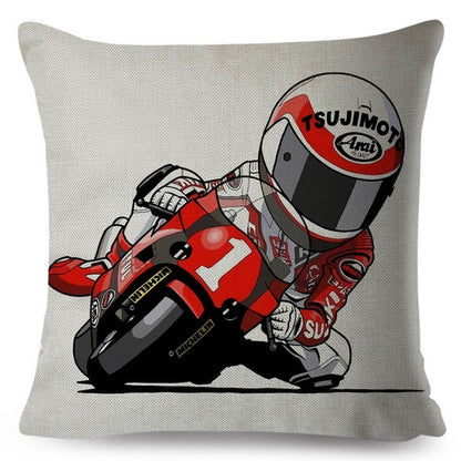 Cartoon Motorcycle cushion cover