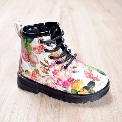 Spring/Autumn floral ankle boots