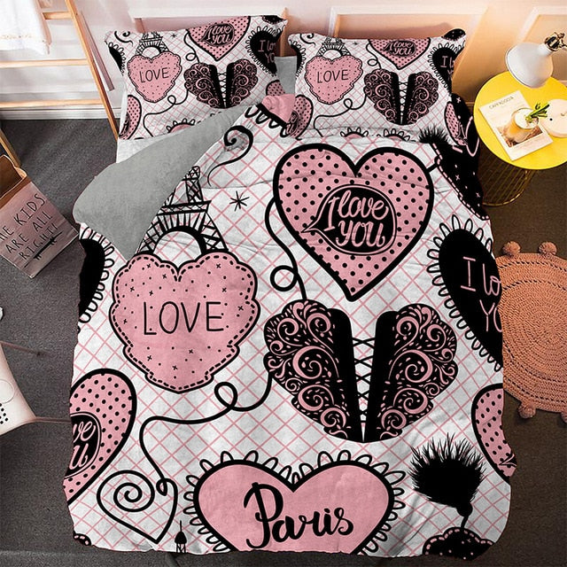 I Love Paris bed set