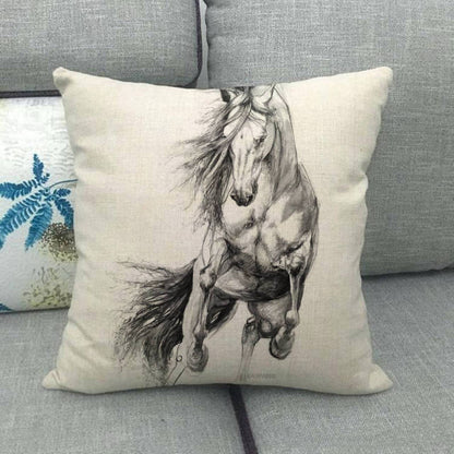 Cushion cover with horses