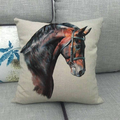 Cushion cover with horses