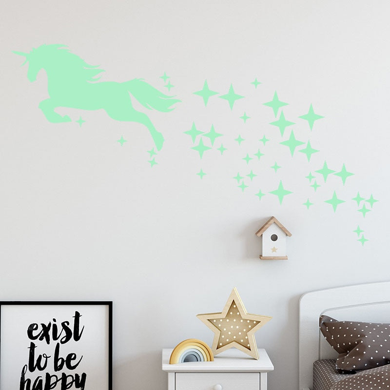 Fluorescent unicorn sticker