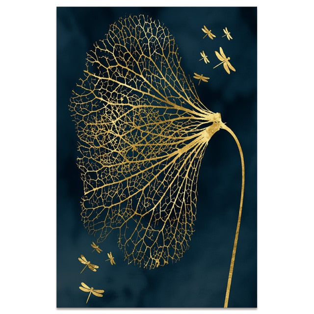 Blue and Gold Butterfly Wall Art