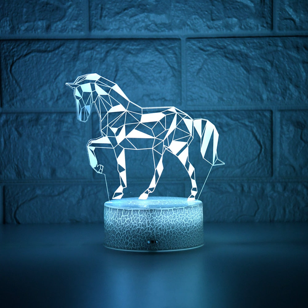 Lampe LED 3D Cheval