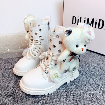 Cute boots with plush