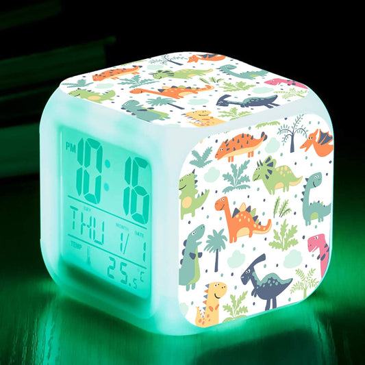 Dino Cartoon LED Morning Alarm Clock