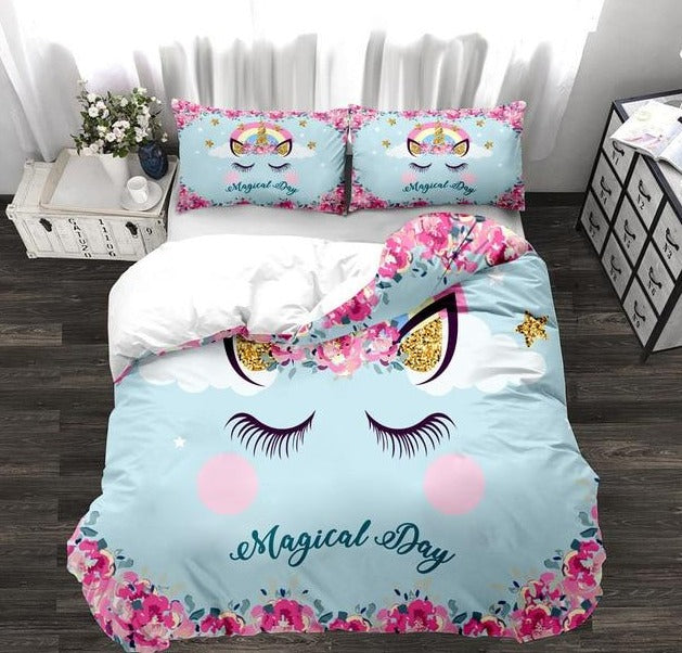 My magical day unicorn bed set