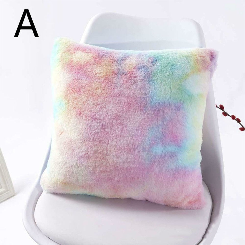 Cushion cover ''Fur Style'' Rainbow