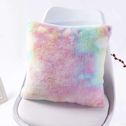 Cushion cover ''Fur Style'' Rainbow