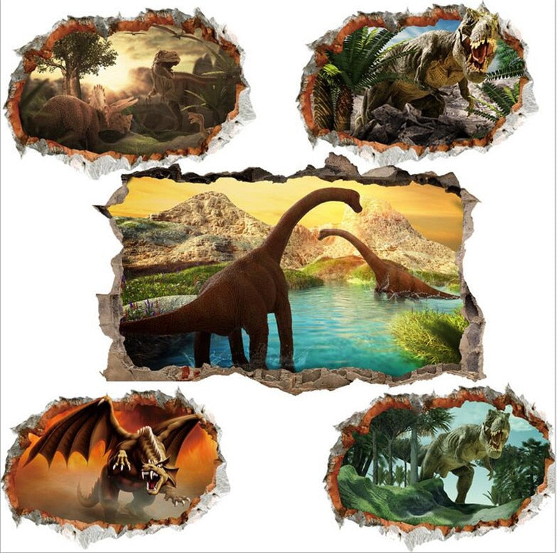 Autocollant mural Dinosaure 3D