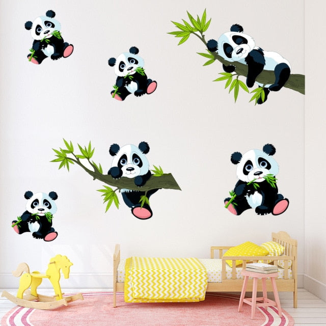 Autocollant mural Panda Bamboo