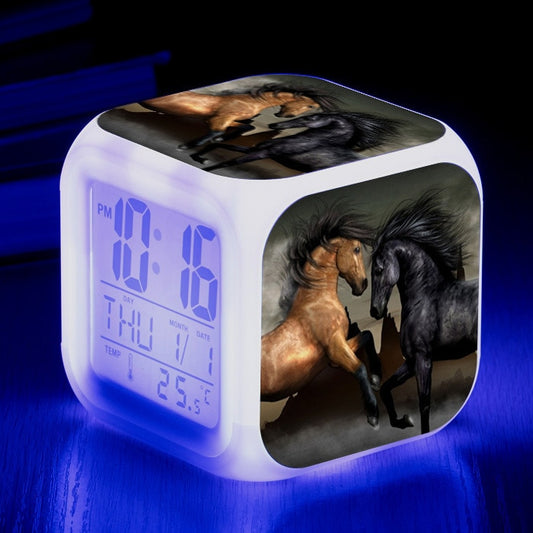 Horses LED alarm clock