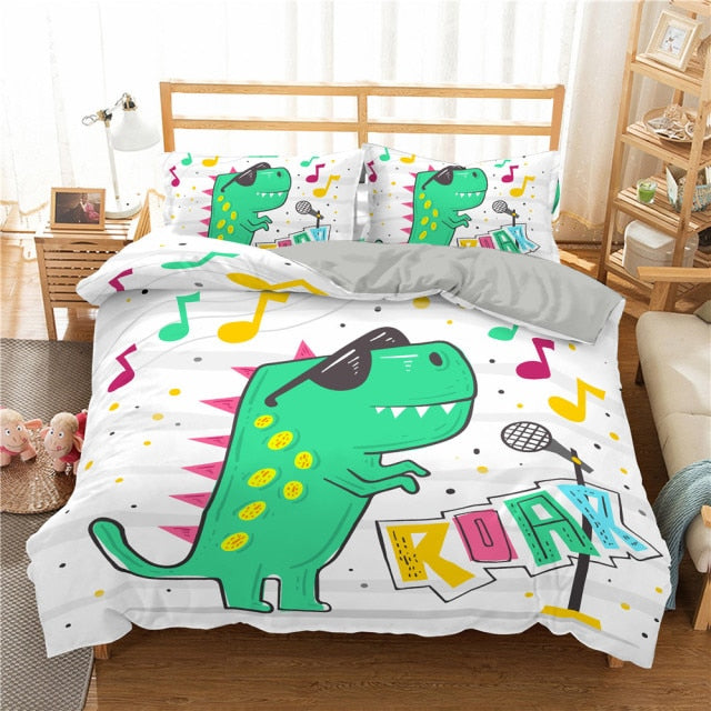 Dino Cartoon Bedding Set