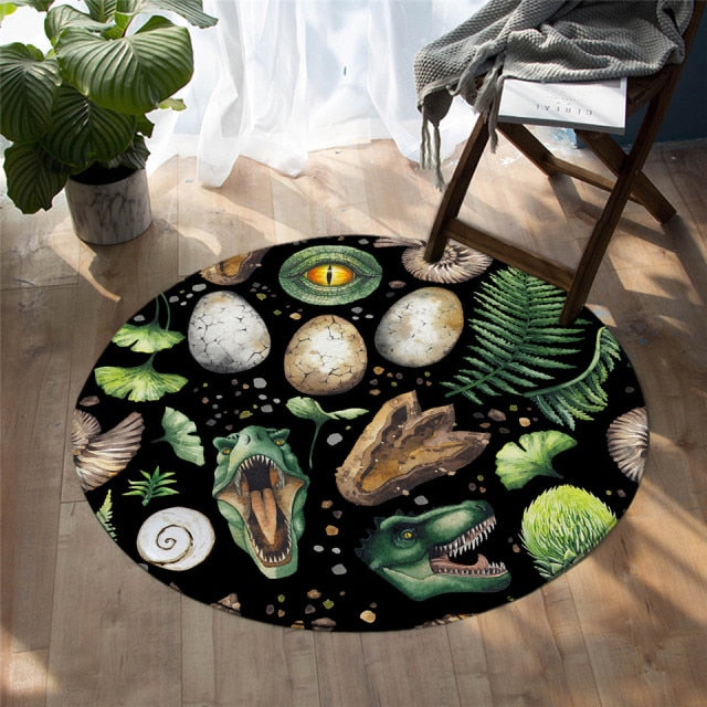 Dinosaur round rug