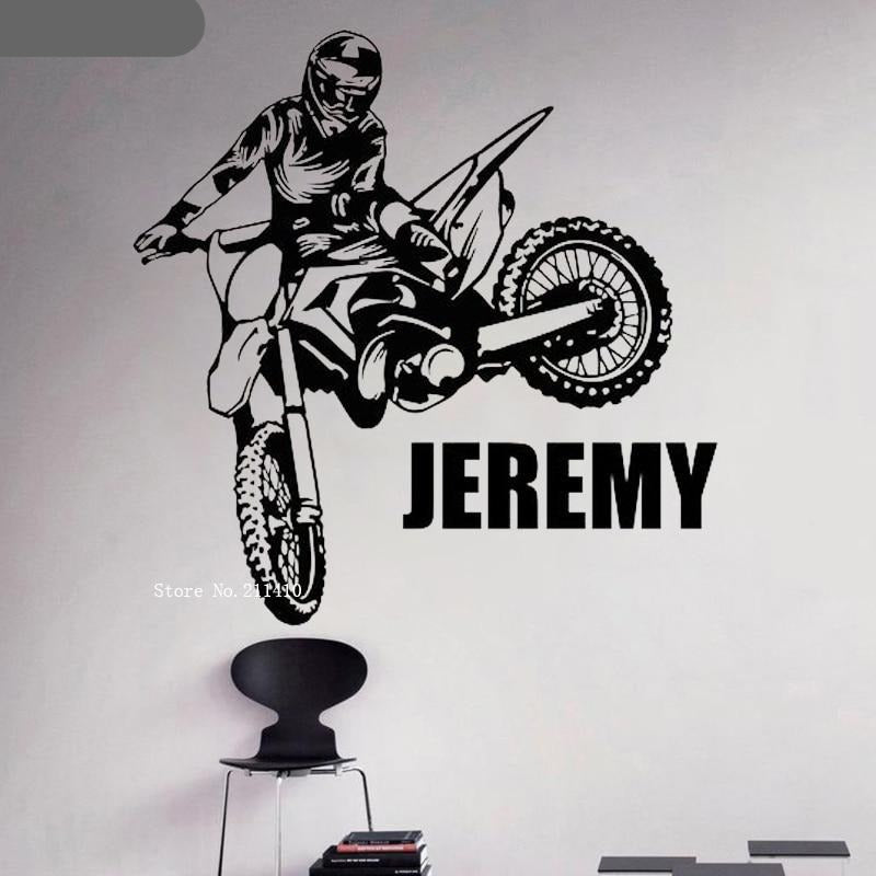 Autocollant mural Motocross Personnalisable